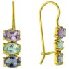 Diana Daring Amethyst, Topaz and Iolite Earrings